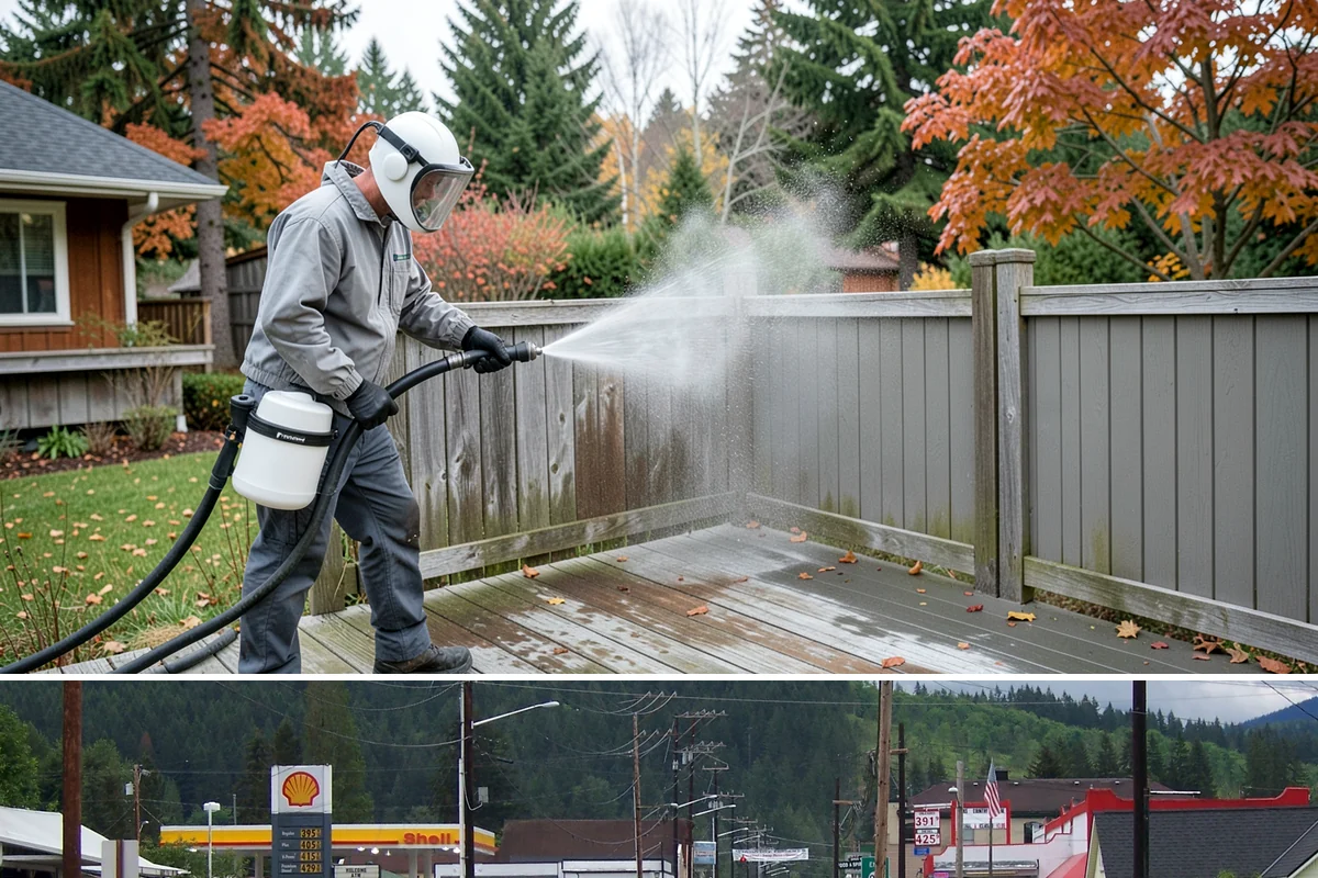 Stucco House Washing in Granite Falls, Snohomish County, WA - Clean during the warm, drier months so the porous stucco dries thoroughly and resists new growth.