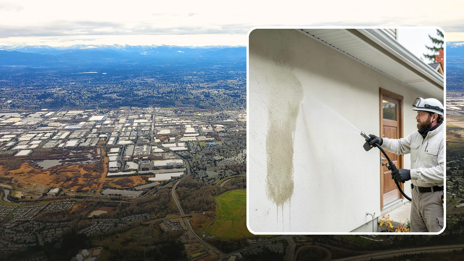 Stucco House Washing in Kent, King County, WA - Stucco house washing gently lifts mildew and algae from textured walls without cracking the finish or forcing water inside.