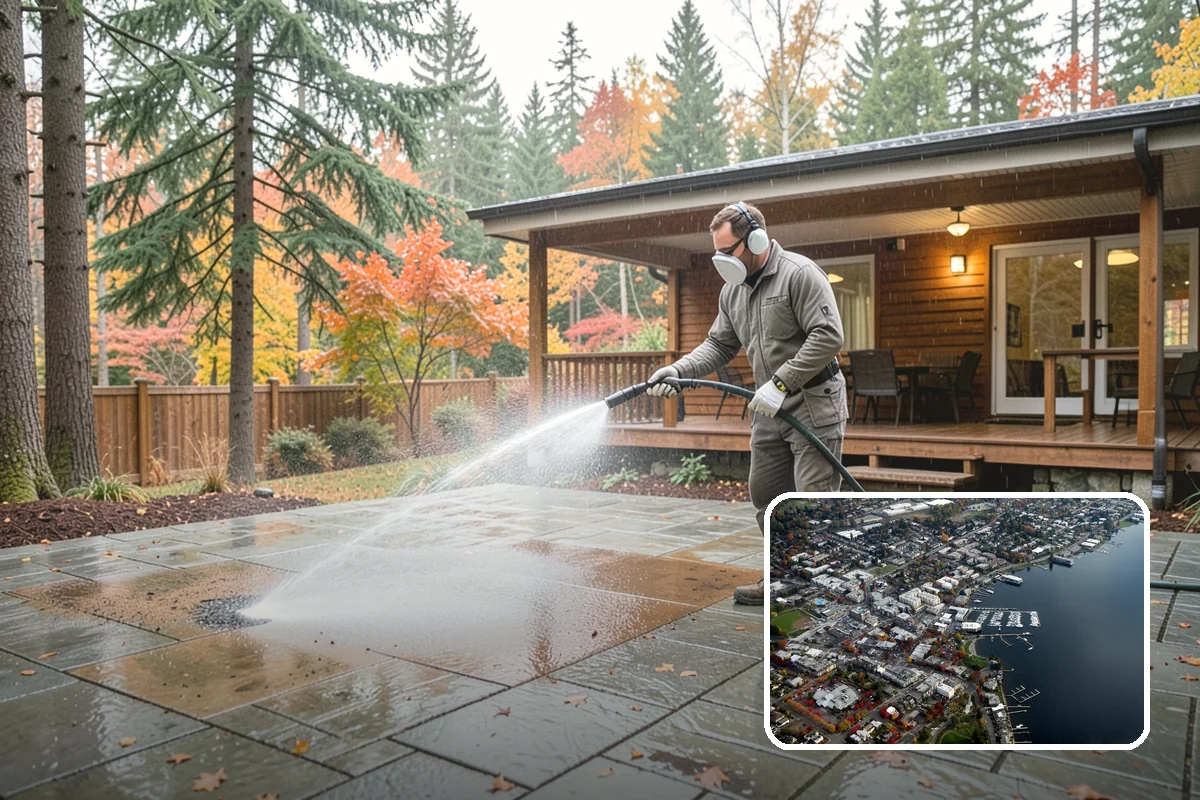 Stucco House Washing in Kirkland, King County, WA - Reaches algae hidden in the textured surface