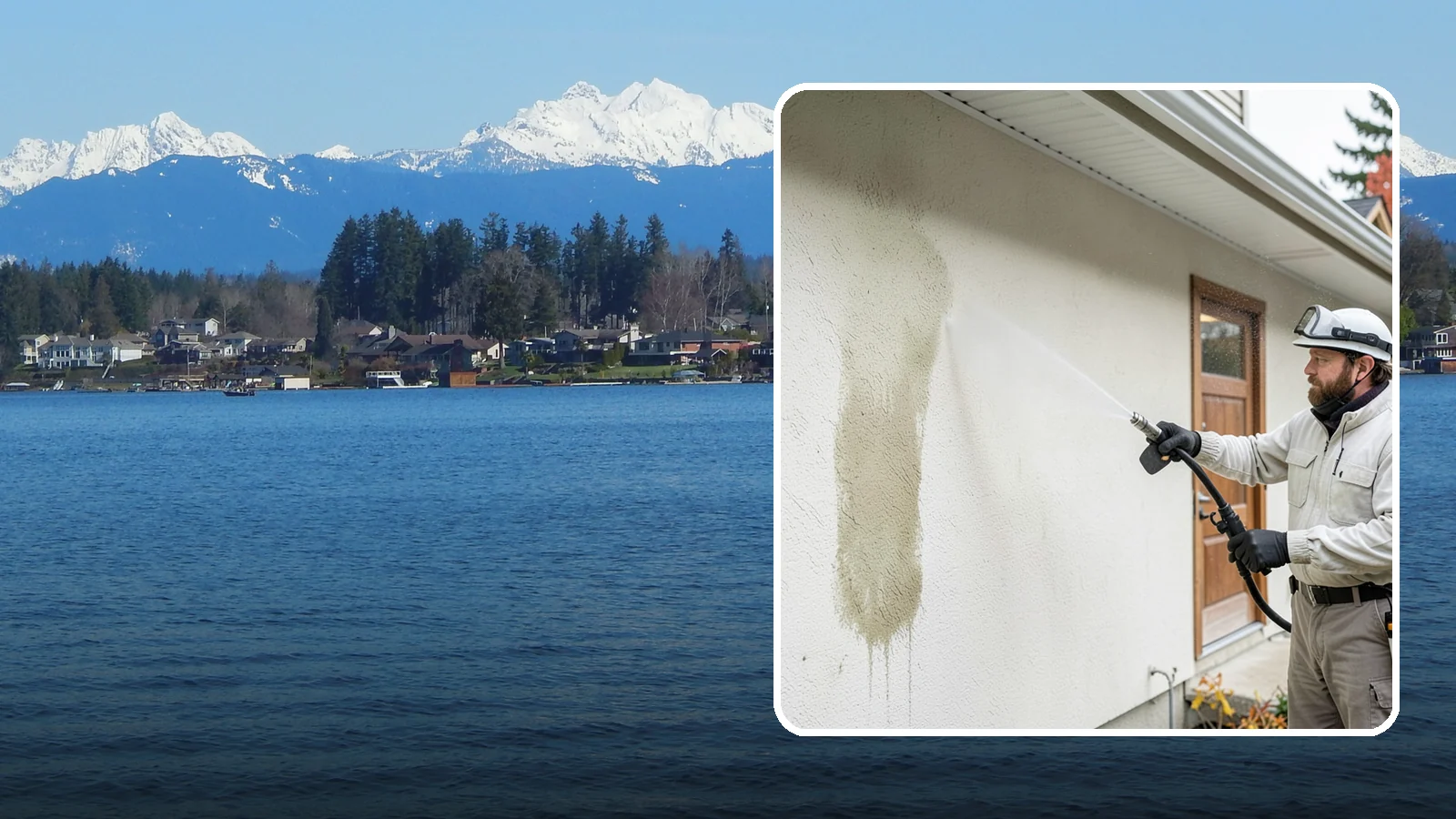 Stucco House Washing in Lake Stevens, Snohomish County, WA - Stucco house washing gently lifts mildew and algae from textured walls without cracking the finish or forcing water inside.