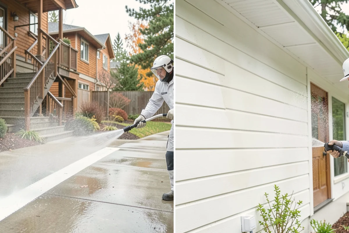 Stucco House Washing in Langley, Island County, WA - Inspect the stucco for cracks and pre-existing damage