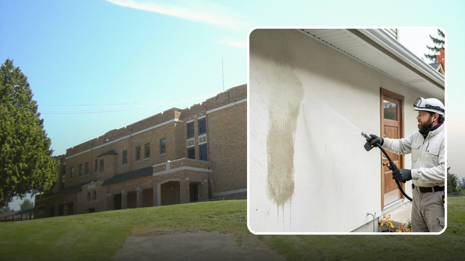 Stucco House Washing in Maple Valley, King County, WA - Stucco house washing gently lifts mildew and algae from textured walls without cracking the finish or forcing water inside.