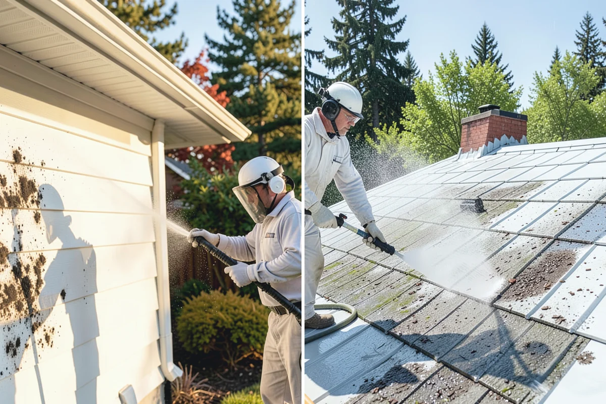 Stucco House Washing in Medina, King County, WA - Inspect the stucco for cracks and pre-existing damage