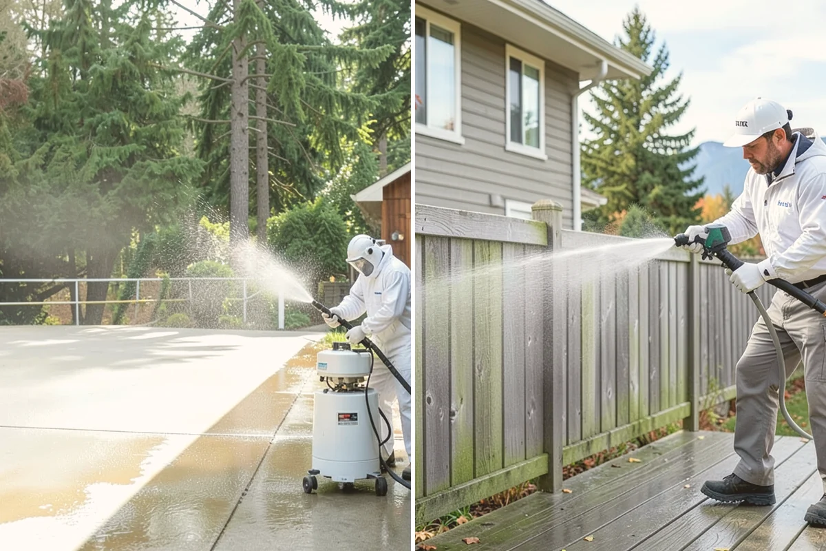 Stucco House Washing in Newcastle, King County, WA - Inspect the stucco for cracks and pre-existing damage