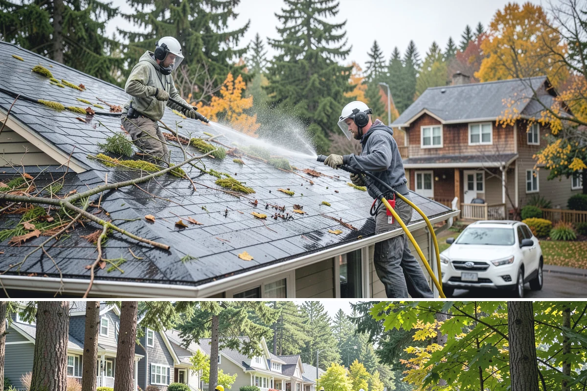 Stucco House Washing in Normandy Park, King County, WA - Clean during the warm, drier months so the porous stucco dries thoroughly and resists new growth.