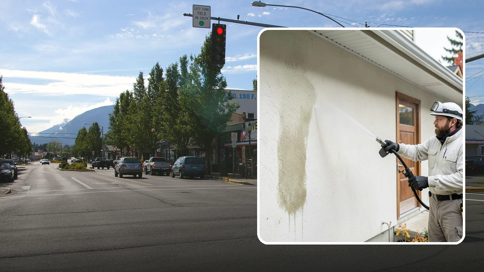 Stucco House Washing in North Bend, King County, WA - Stucco house washing gently lifts mildew and algae from textured walls without cracking the finish or forcing water inside.