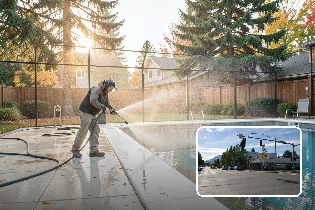 Stucco House Washing in North Bend, King County, WA - Reaches algae hidden in the textured surface