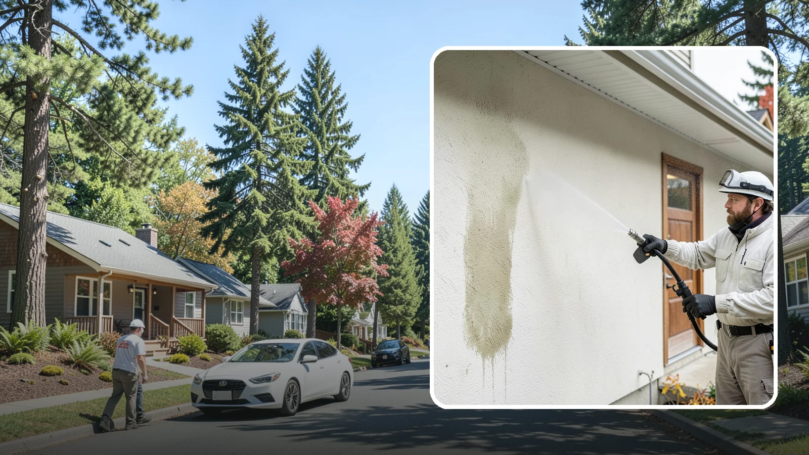 Stucco House Washing in Orting, Pierce County, WA - Stucco house washing gently lifts mildew and algae from textured walls without cracking the finish or forcing water inside.