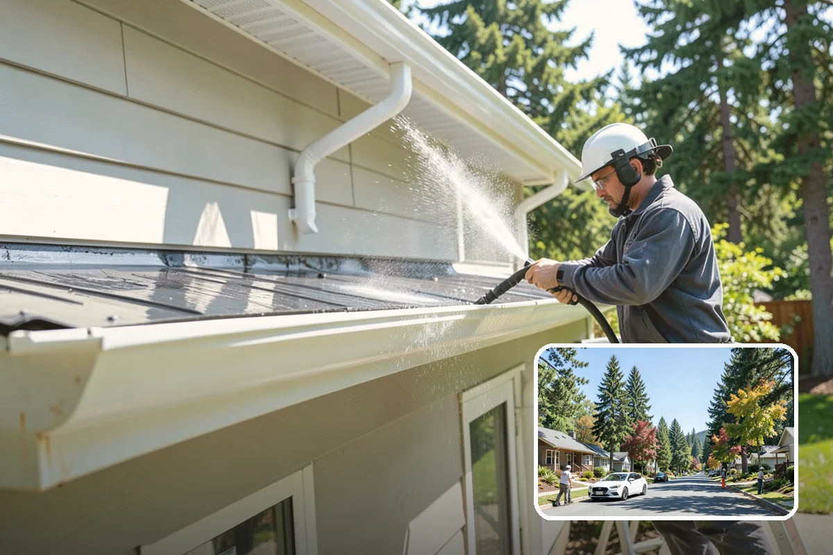 Stucco House Washing in Orting, Pierce County, WA - Reaches algae hidden in the textured surface