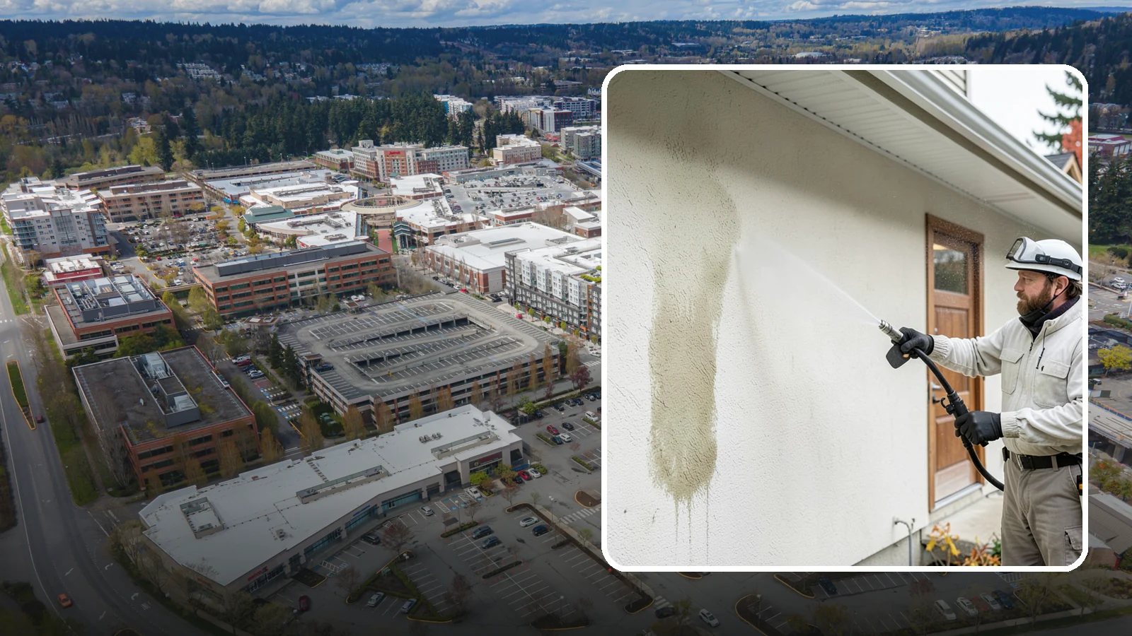 Stucco House Washing in Redmond, King County, WA - Stucco house washing gently lifts mildew and algae from textured walls without cracking the finish or forcing water inside.