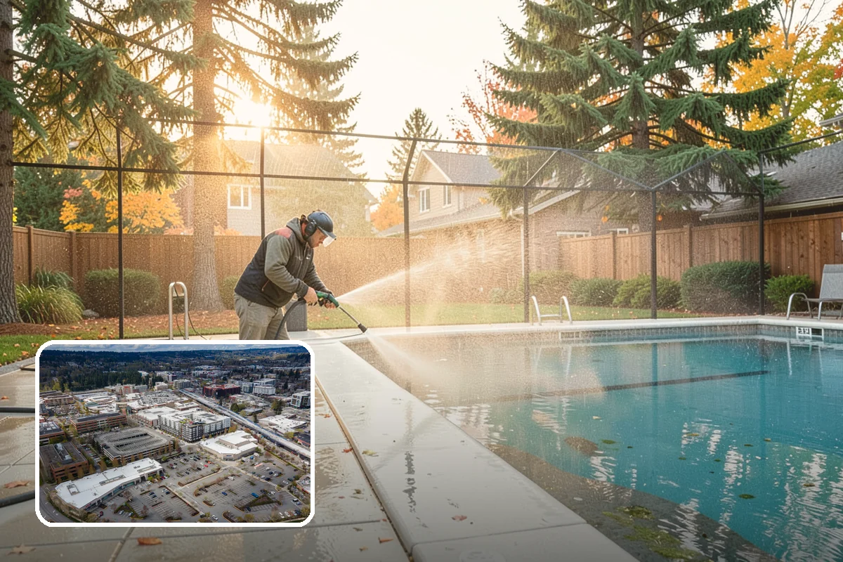 Stucco House Washing in Redmond, King County, WA - Reaches algae hidden in the textured surface