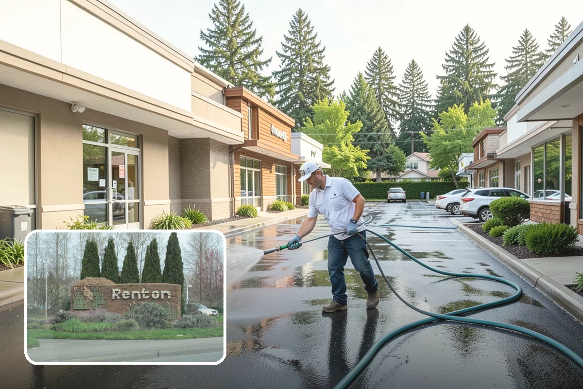 Stucco House Washing in Renton, King County, WA - Reaches algae hidden in the textured surface