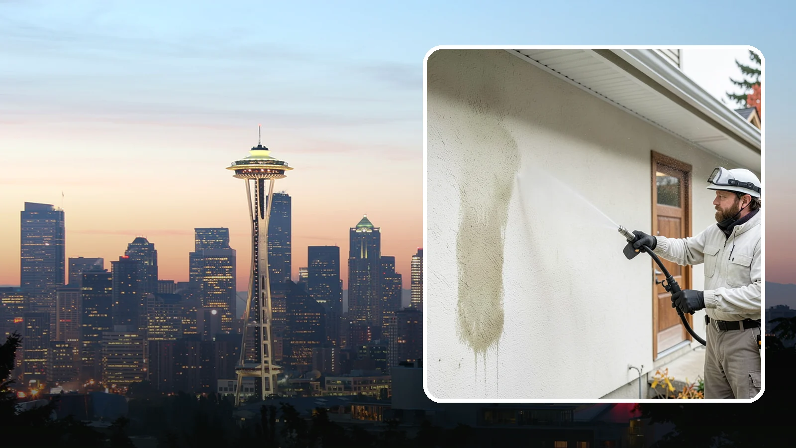 Stucco House Washing in Seattle, King County, WA - Stucco house washing gently lifts mildew and algae from textured walls without cracking the finish or forcing water inside.