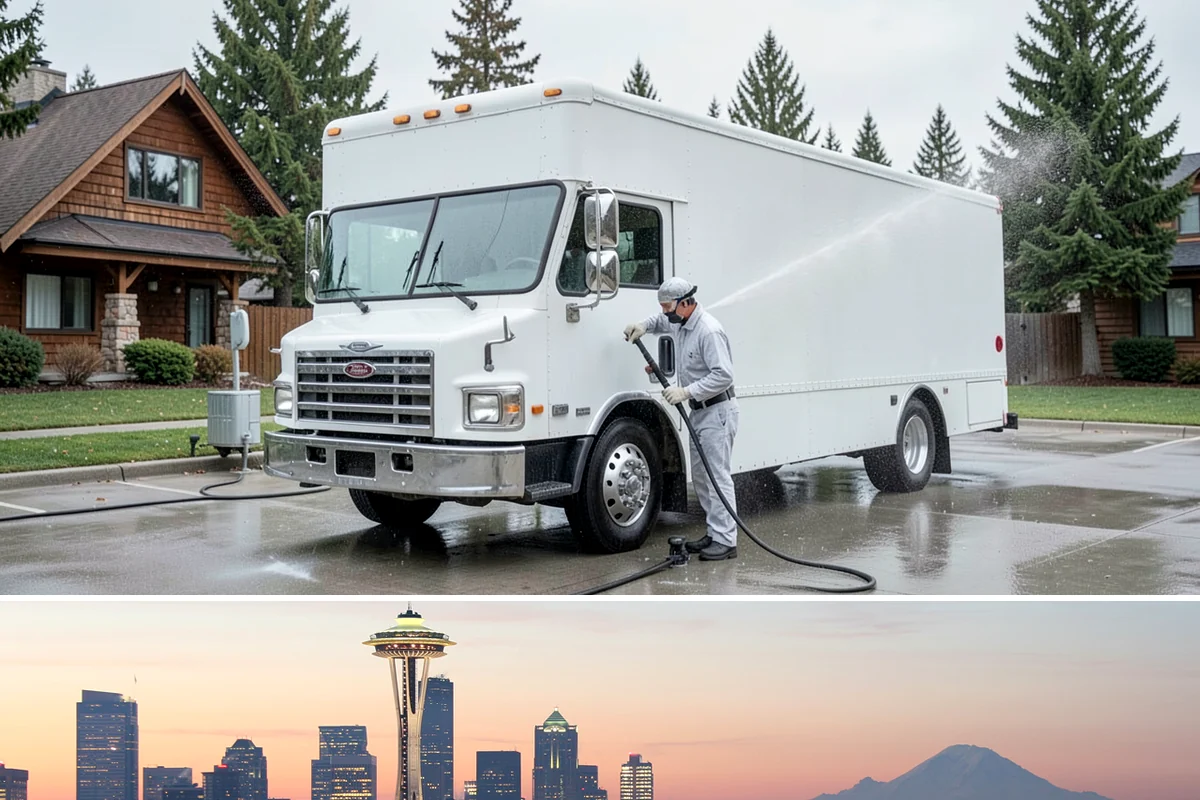 Stucco House Washing in Seattle, King County, WA - Clean during the warm, drier months so the porous stucco dries thoroughly and resists new growth.