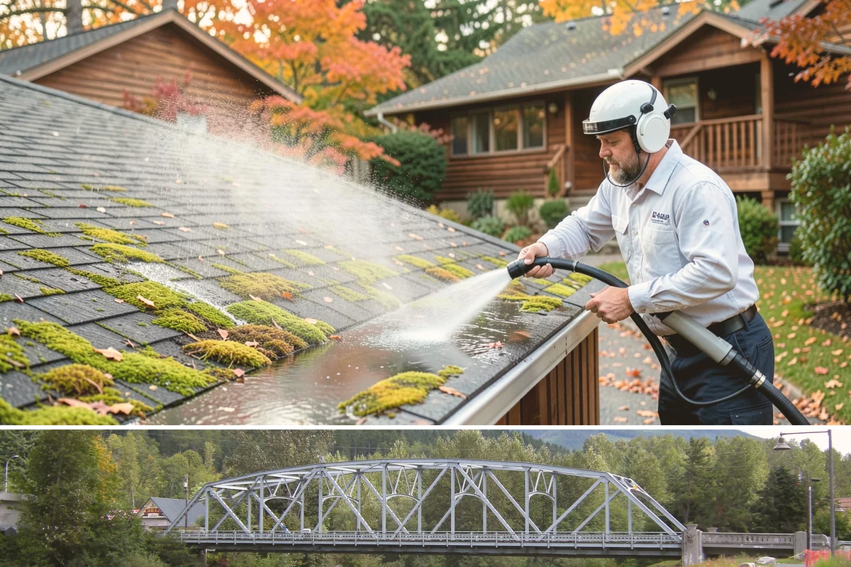 Stucco House Washing in Skykomish, King County, WA - Clean during the warm, drier months so the porous stucco dries thoroughly and resists new growth.