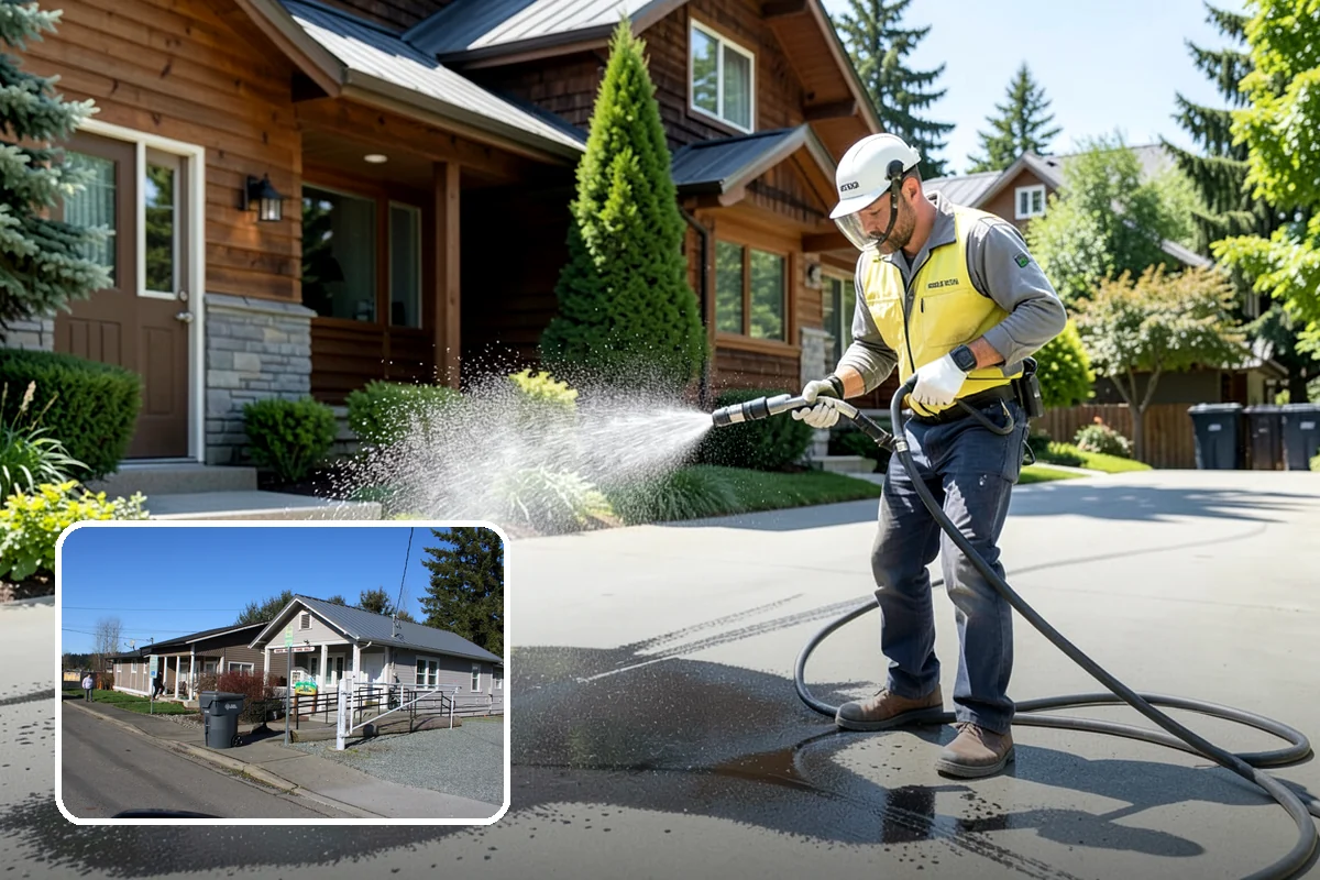 Stucco House Washing in South Prairie, Pierce County, WA - Reaches algae hidden in the textured surface