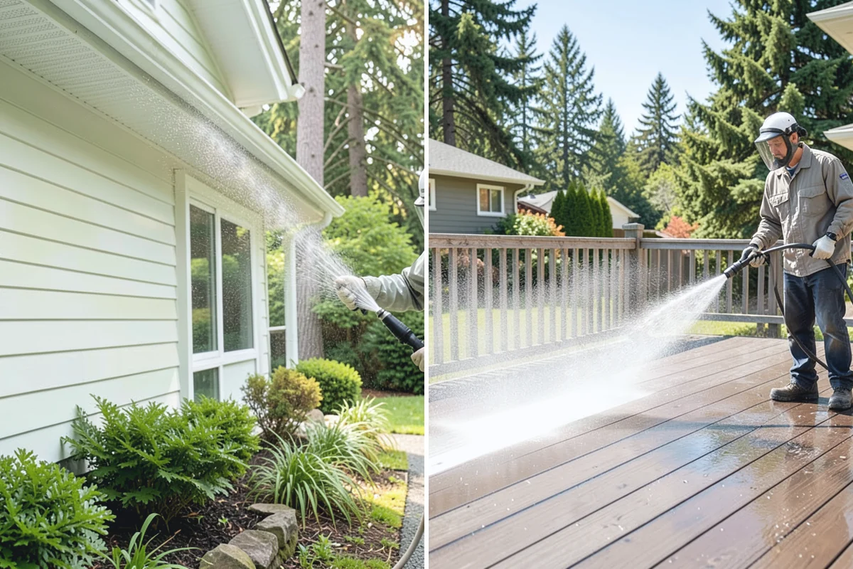 Stucco House Washing in South Prairie, Pierce County, WA - Inspect the stucco for cracks and pre-existing damage
