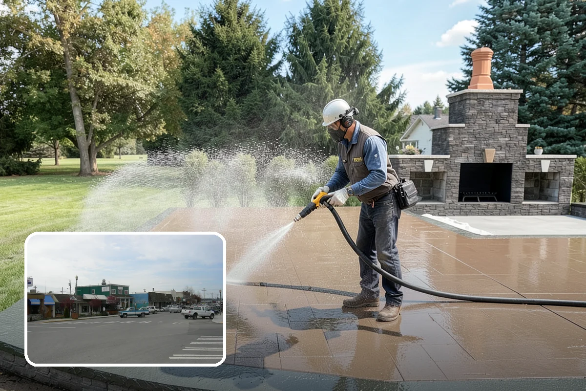 Stucco House Washing in Stanwood, Snohomish County, WA - Reaches algae hidden in the textured surface