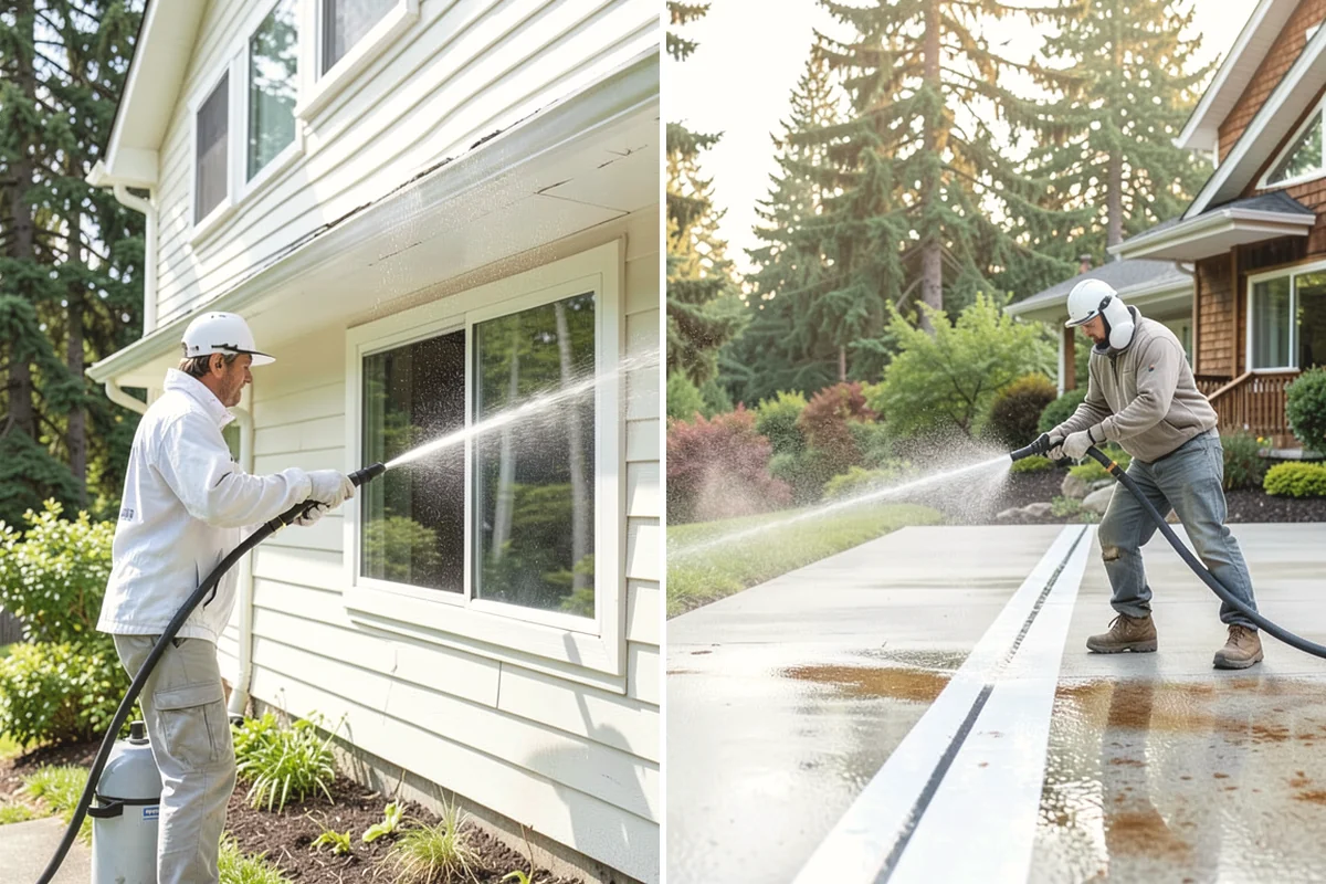 Stucco House Washing in Steilacoom, Pierce County, WA - Inspect the stucco for cracks and pre-existing damage
