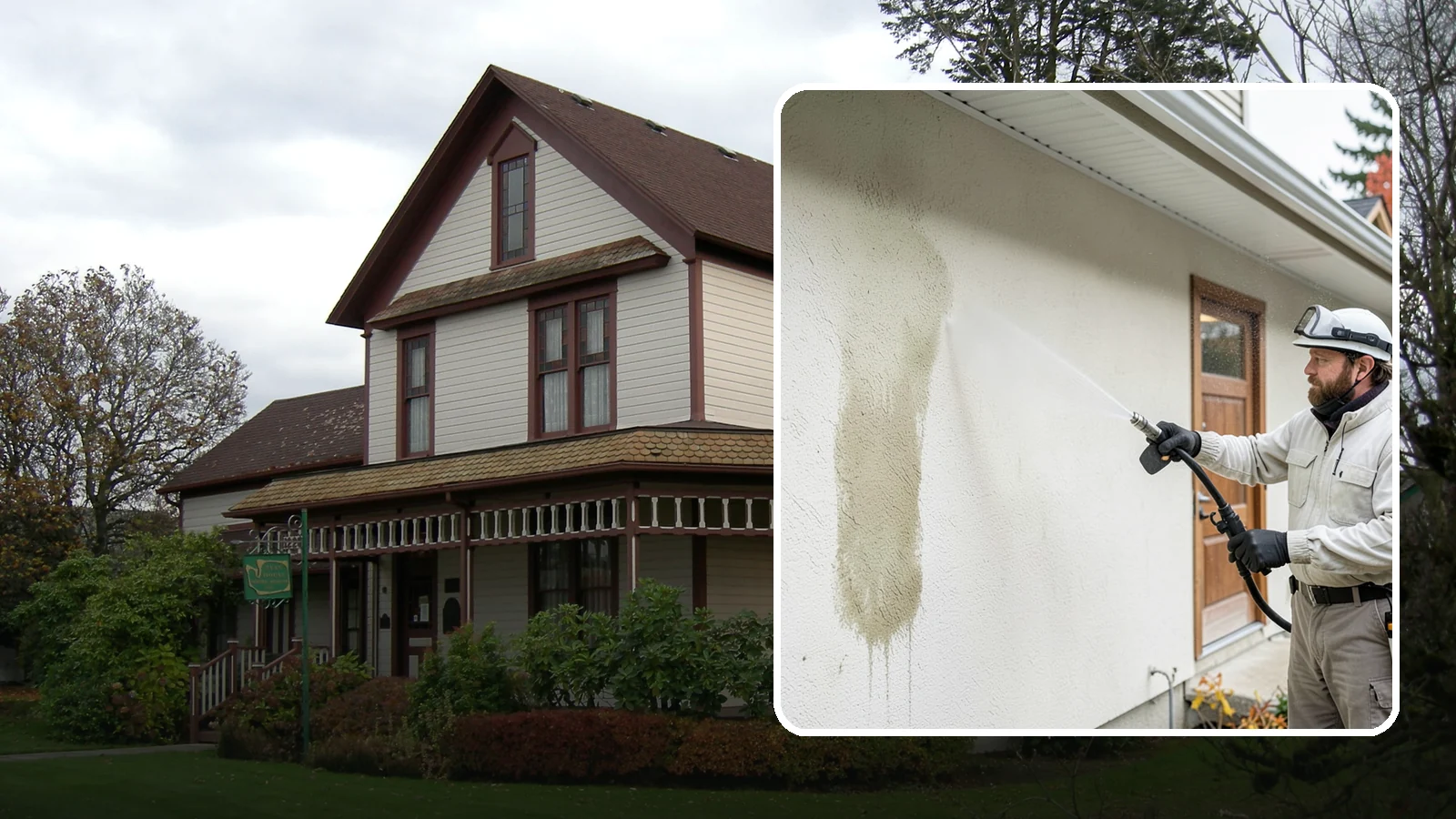 Stucco House Washing in Sumner, Pierce County, WA - Stucco house washing gently lifts mildew and algae from textured walls without cracking the finish or forcing water inside.