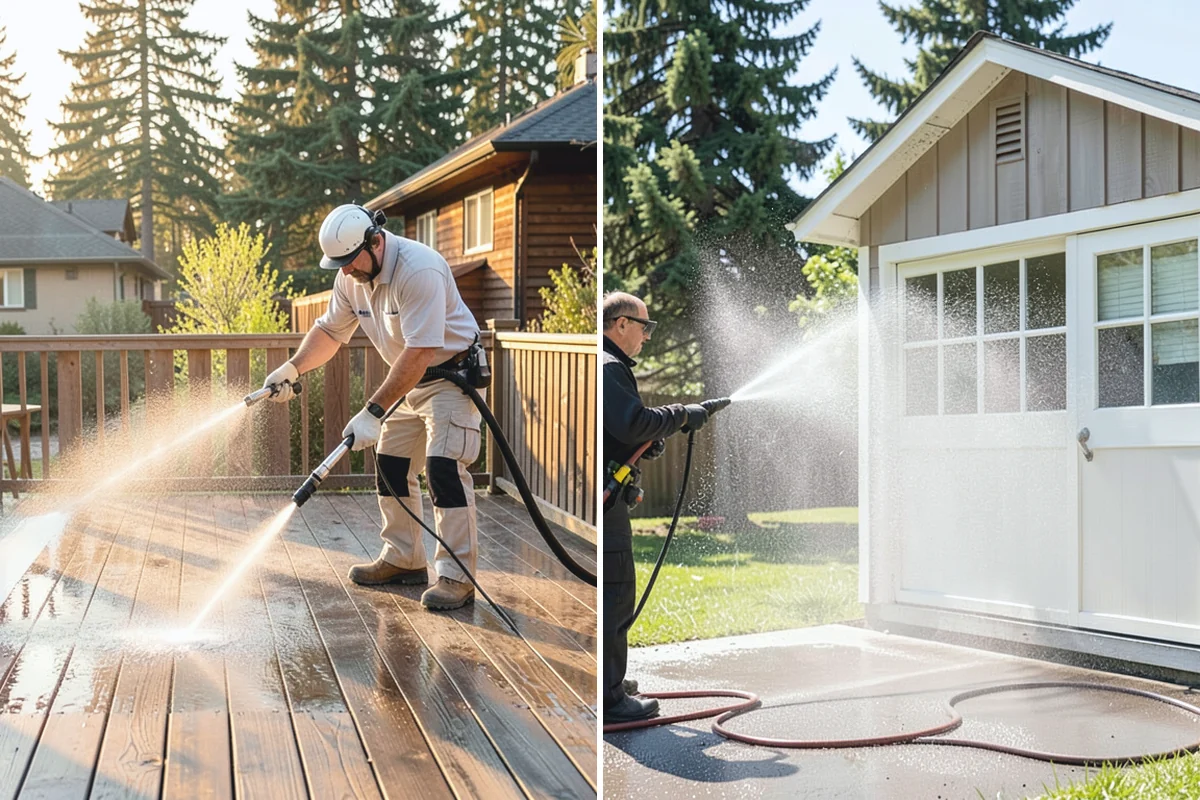 Stucco House Washing in Wilkeson, Pierce County, WA - Inspect the stucco for cracks and pre-existing damage