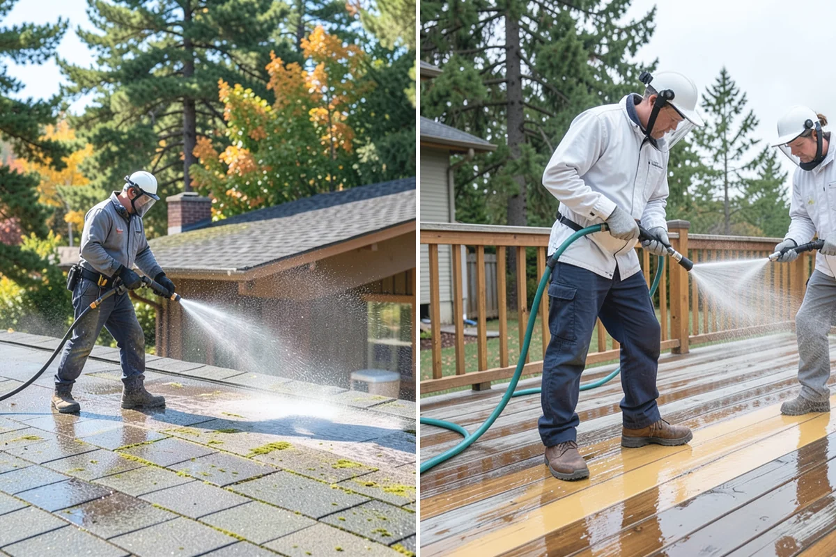 Stucco House Washing in Woodinville, King County, WA - Inspect the stucco for cracks and pre-existing damage
