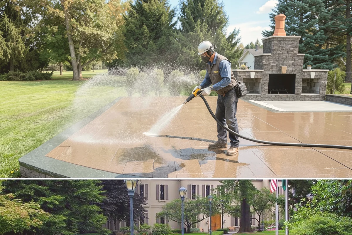 Stucco House Washing in Woodinville, King County, WA - Clean during the warm, drier months so the porous stucco dries thoroughly and resists new growth.