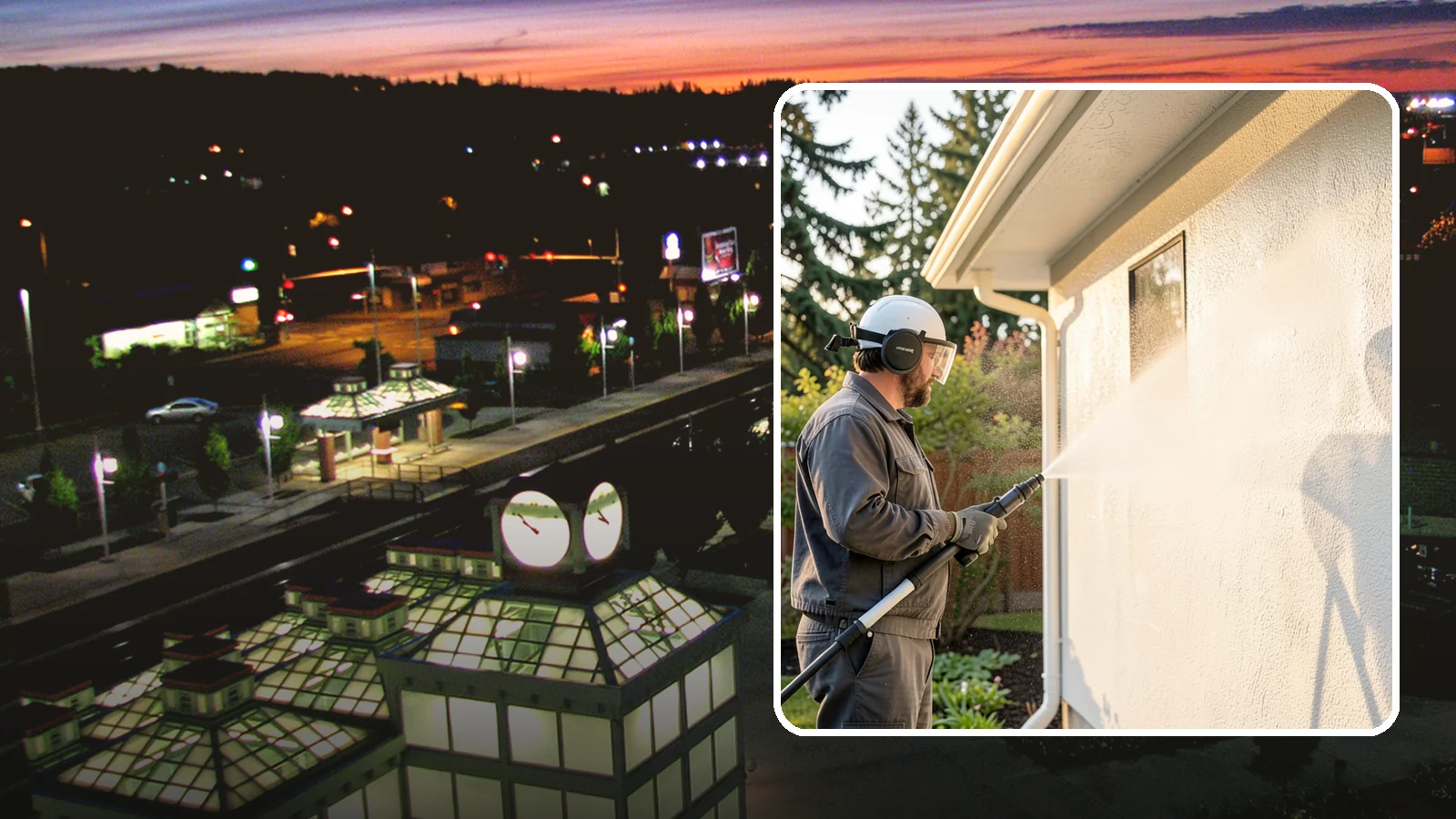 Stucco Soft Wash in Auburn, King County, WA - Stucco soft wash removes algae and staining from textured stucco using low pressure that protects its porous, delicate surface.