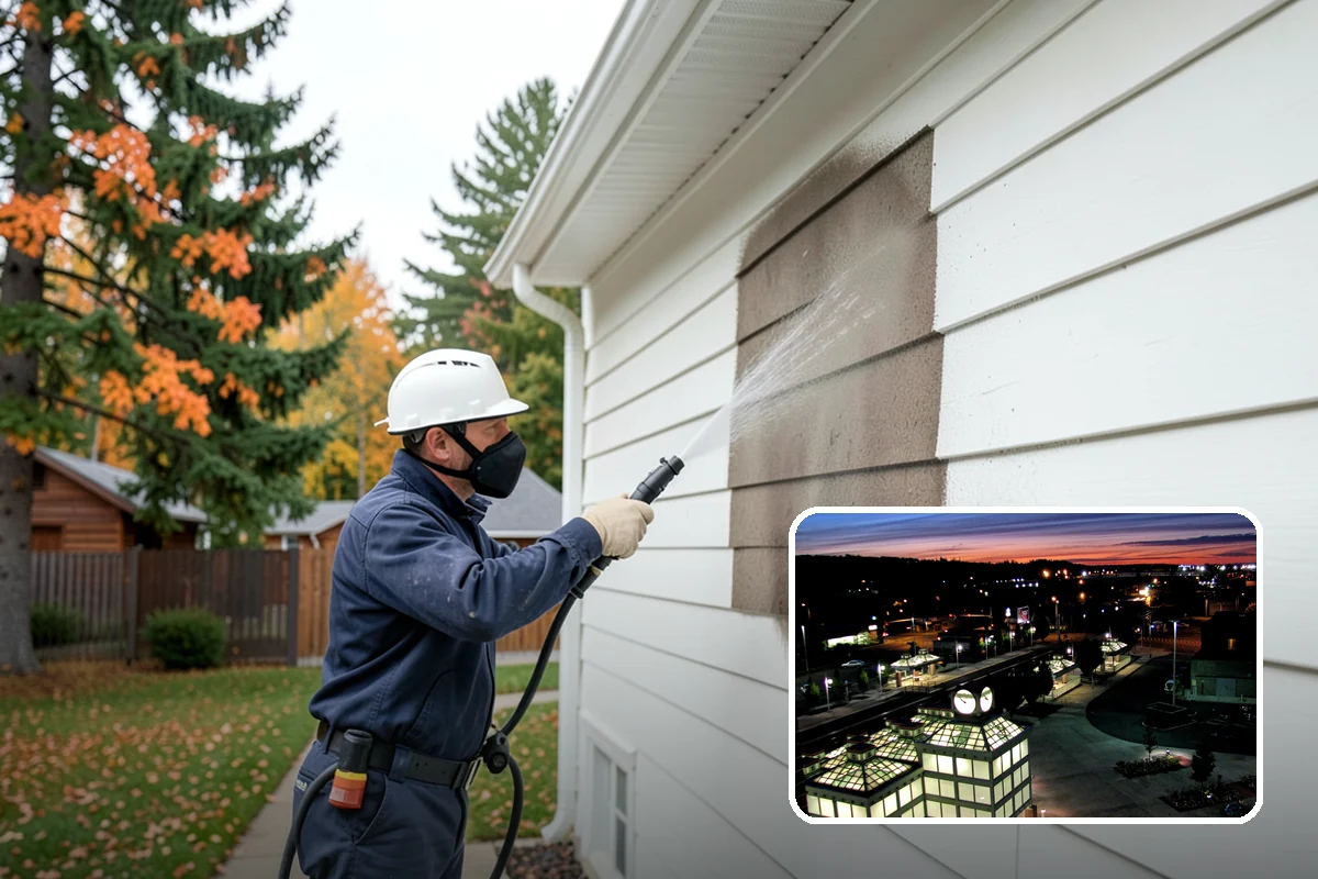 Stucco Soft Wash in Auburn, King County, WA - Cleans porous stucco without chipping its texture