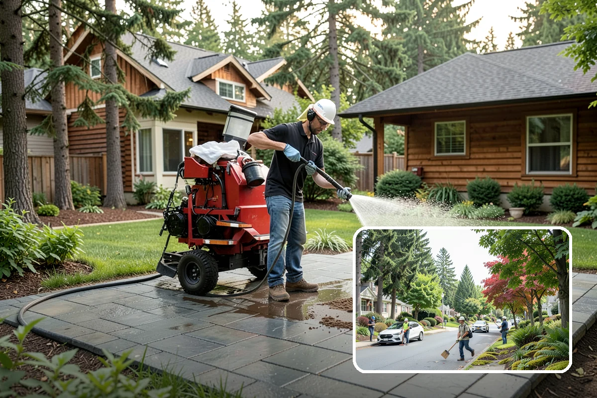 Stucco Soft Wash in Beaux Arts Village, King County, WA - Cleans porous stucco without chipping its texture