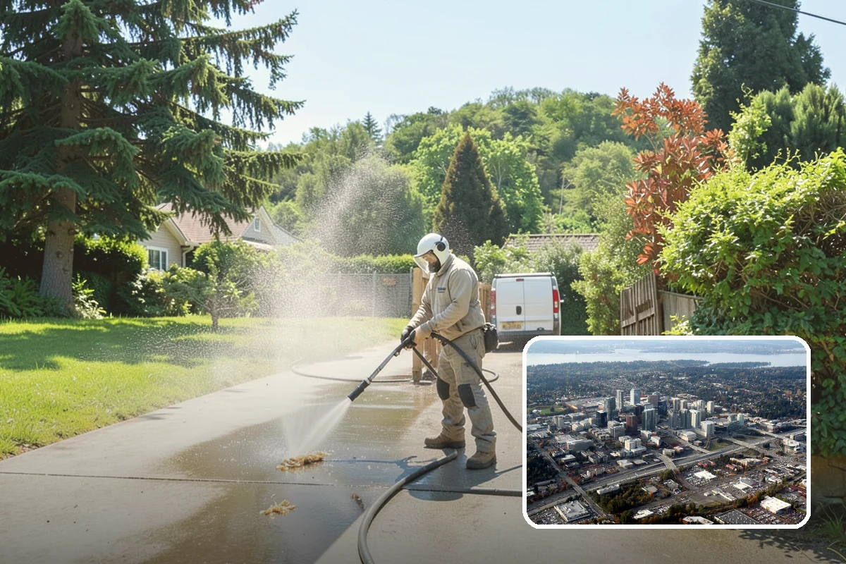 Stucco Soft Wash in Bellevue, King County, WA - Cleans porous stucco without chipping its texture