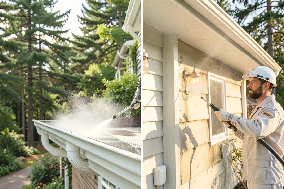 Stucco Soft Wash in Black Diamond, King County, WA - Examine the stucco texture and identify staining