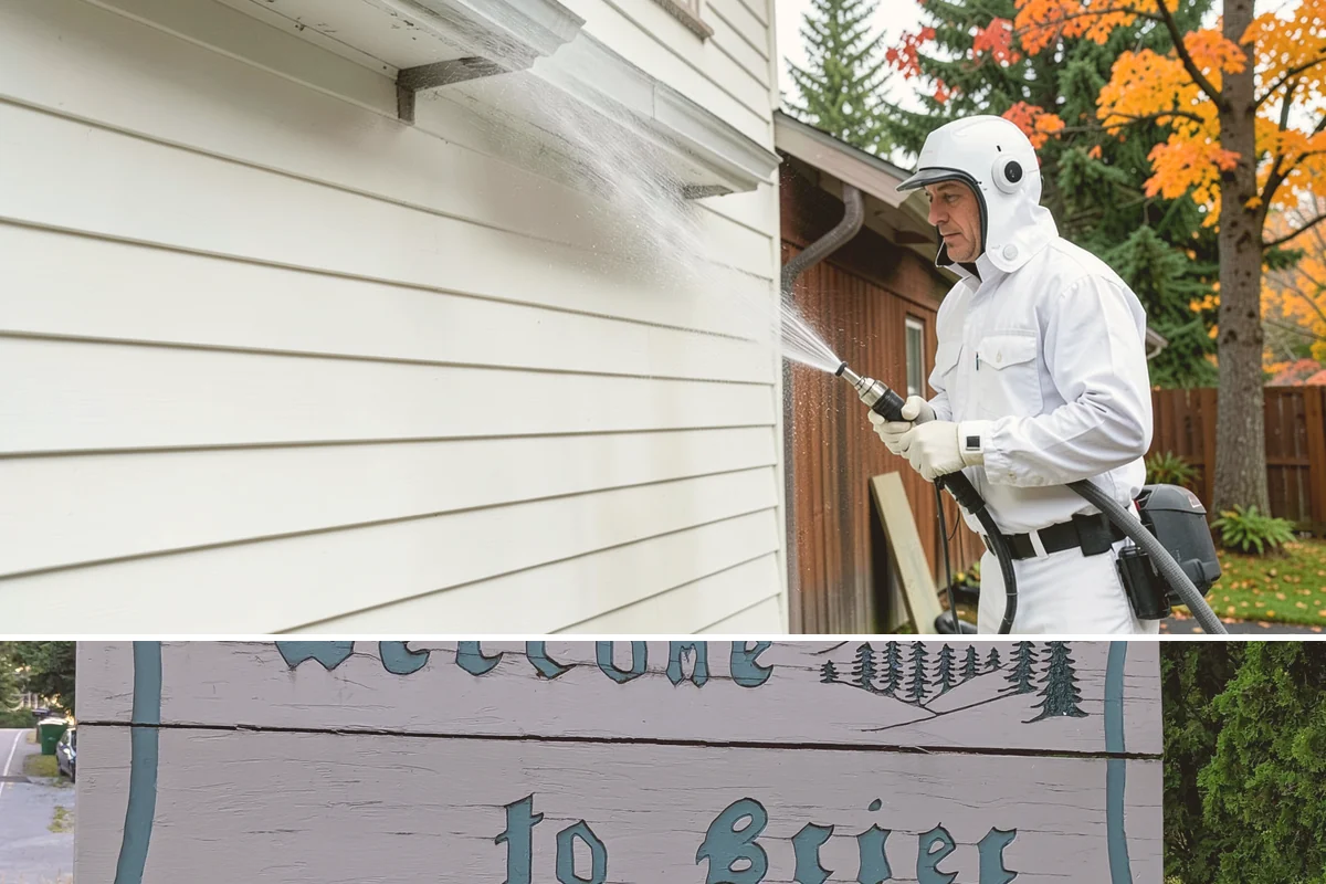 Stucco Soft Wash in Brier, Snohomish County, WA - Best in the milder, drier stretches so the porous stucco can dry properly after washing.