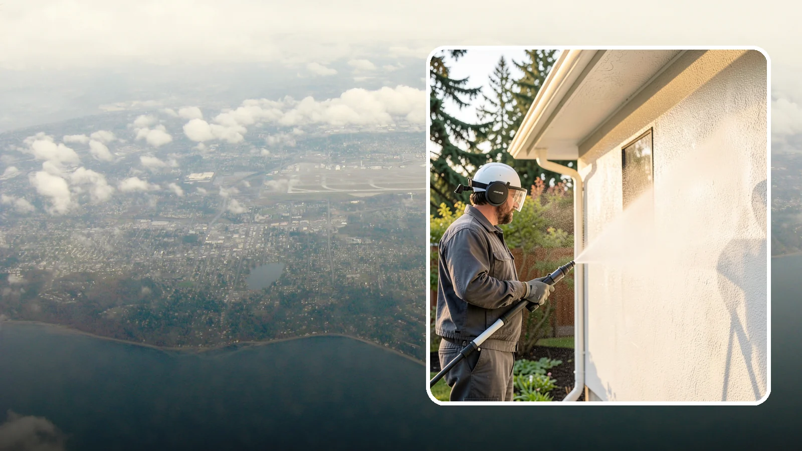 Stucco Soft Wash in Burien, King County, WA - Stucco soft wash removes algae and staining from textured stucco using low pressure that protects its porous, delicate surface.