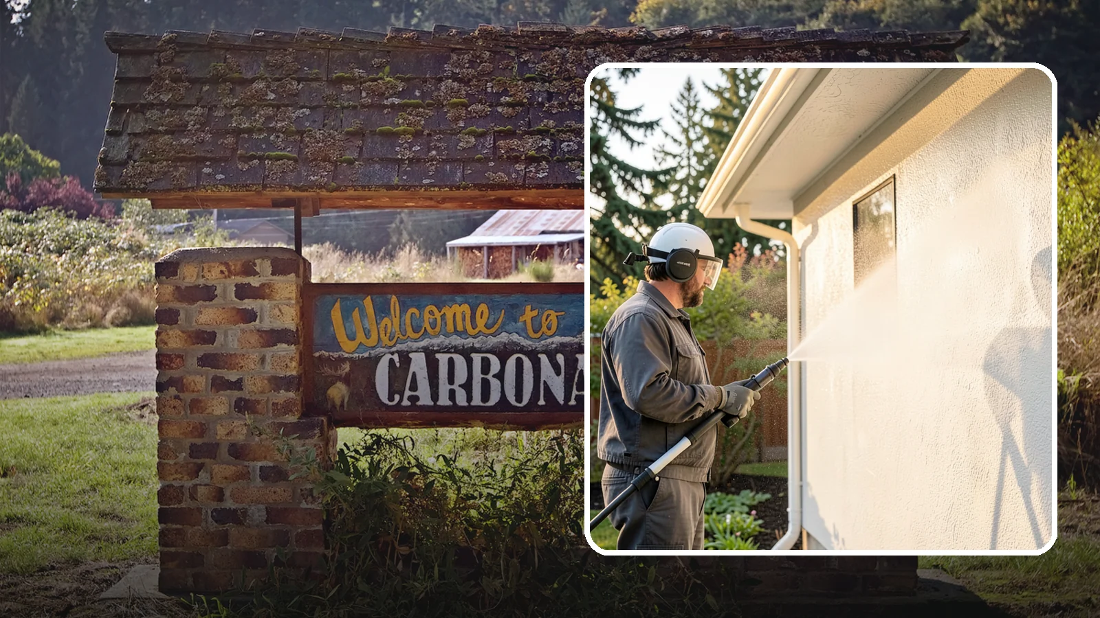 Stucco Soft Wash in Carbonado, Pierce County, WA - Stucco soft wash removes algae and staining from textured stucco using low pressure that protects its porous, delicate surface.