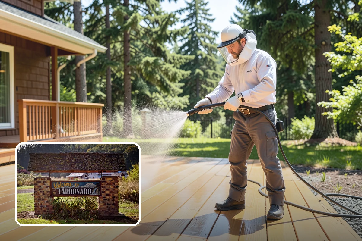 Stucco Soft Wash in Carbonado, Pierce County, WA - Cleans porous stucco without chipping its texture
