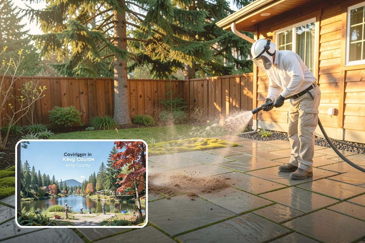 Stucco Soft Wash in Covington, King County, WA - Cleans porous stucco without chipping its texture