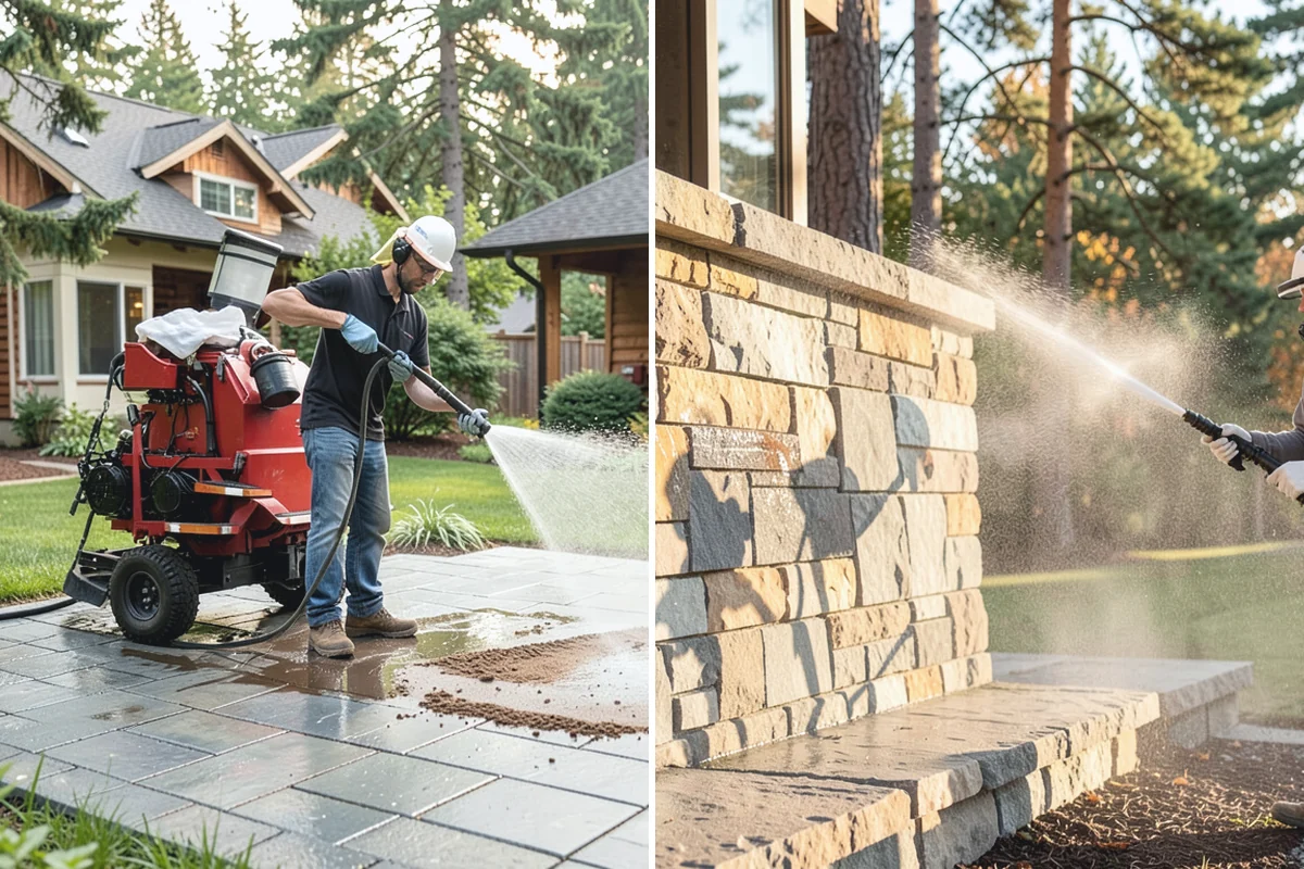 Stucco Soft Wash in Darrington, Snohomish County, WA - Examine the stucco texture and identify staining