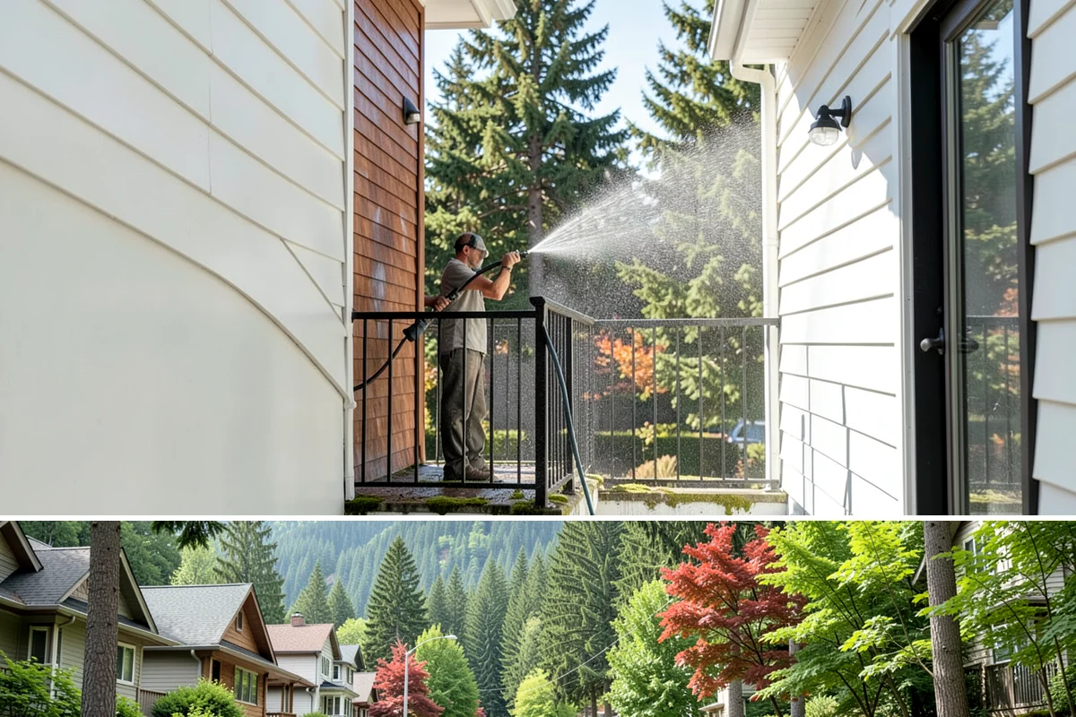 Stucco Soft Wash in Darrington, Snohomish County, WA - Best in the milder, drier stretches so the porous stucco can dry properly after washing.