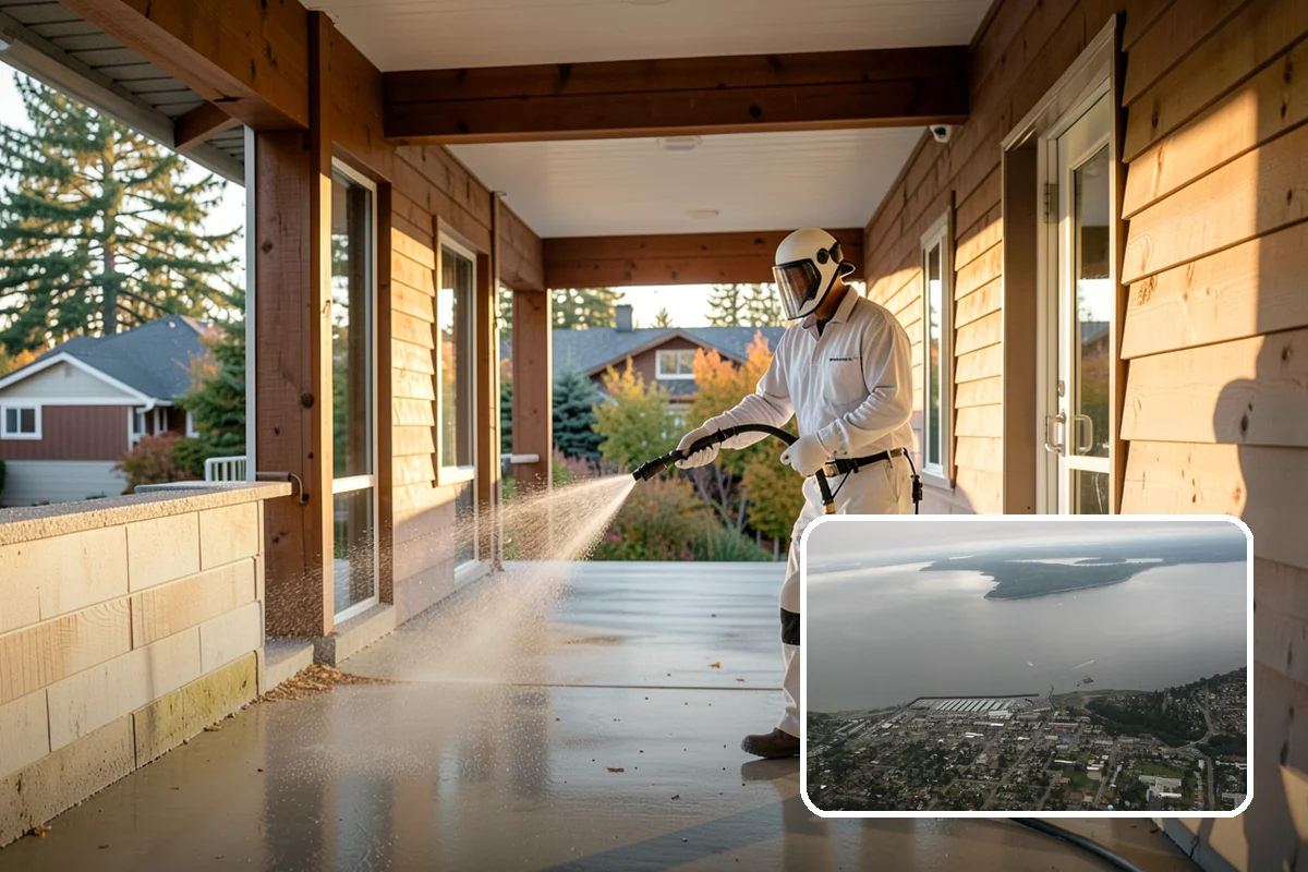 Stucco Soft Wash in Des Moines, King County, WA - Cleans porous stucco without chipping its texture
