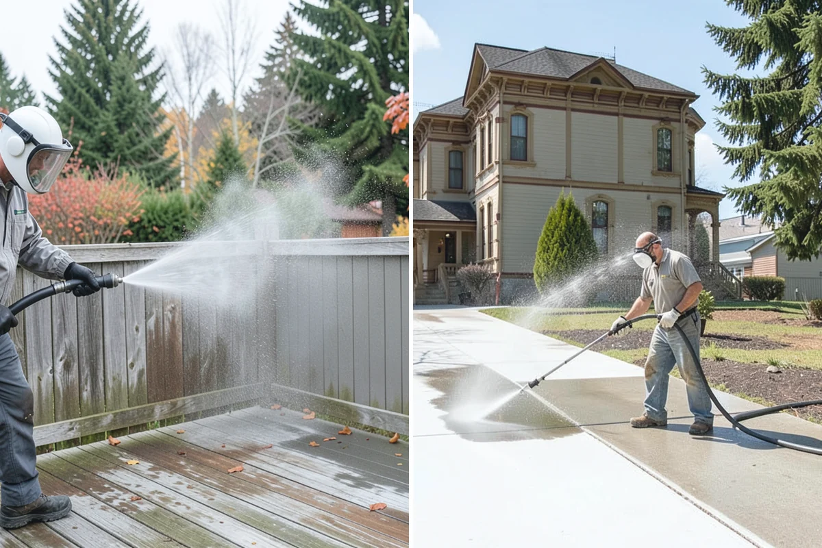 Stucco Soft Wash in Des Moines, King County, WA - Examine the stucco texture and identify staining