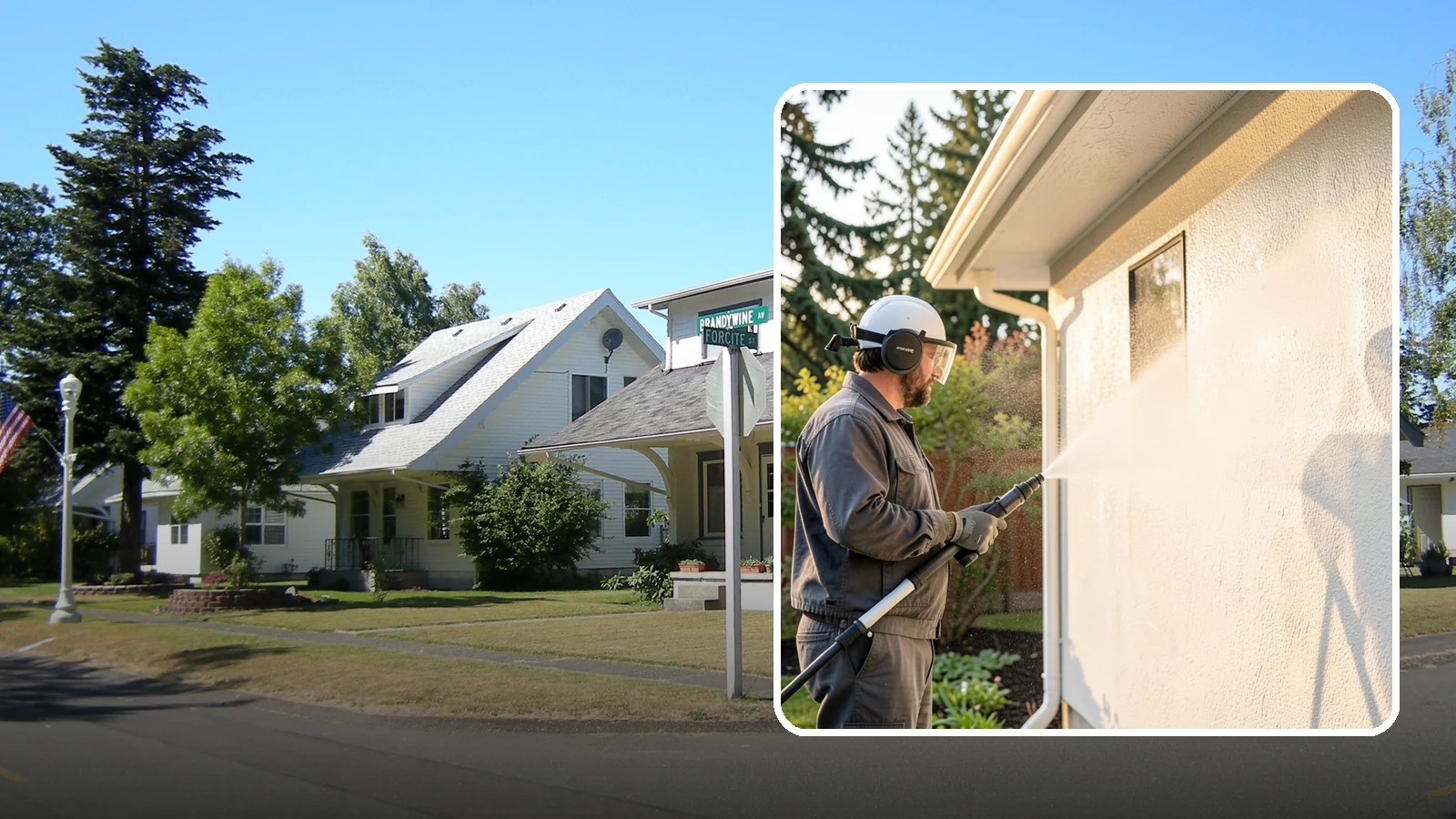 Stucco Soft Wash in DuPont, Pierce County, WA - Stucco soft wash removes algae and staining from textured stucco using low pressure that protects its porous, delicate surface.
