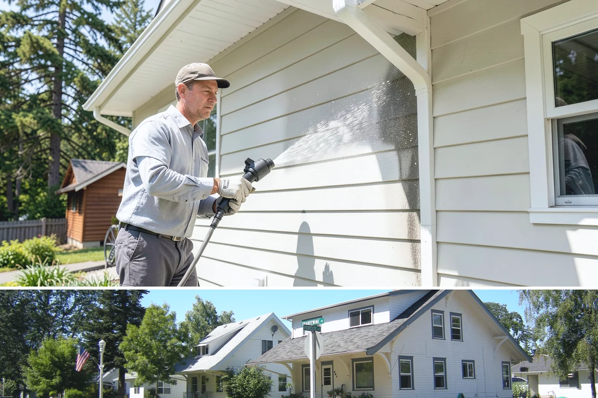 Stucco Soft Wash in DuPont, Pierce County, WA - Best in the milder, drier stretches so the porous stucco can dry properly after washing.