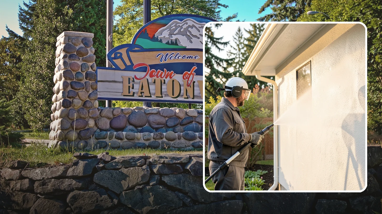 Stucco Soft Wash in Eatonville, Pierce County, WA - Stucco soft wash removes algae and staining from textured stucco using low pressure that protects its porous, delicate surface.