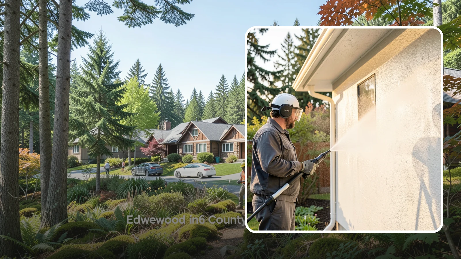 Stucco Soft Wash in Edgewood, Pierce County, WA - Stucco soft wash removes algae and staining from textured stucco using low pressure that protects its porous, delicate surface.
