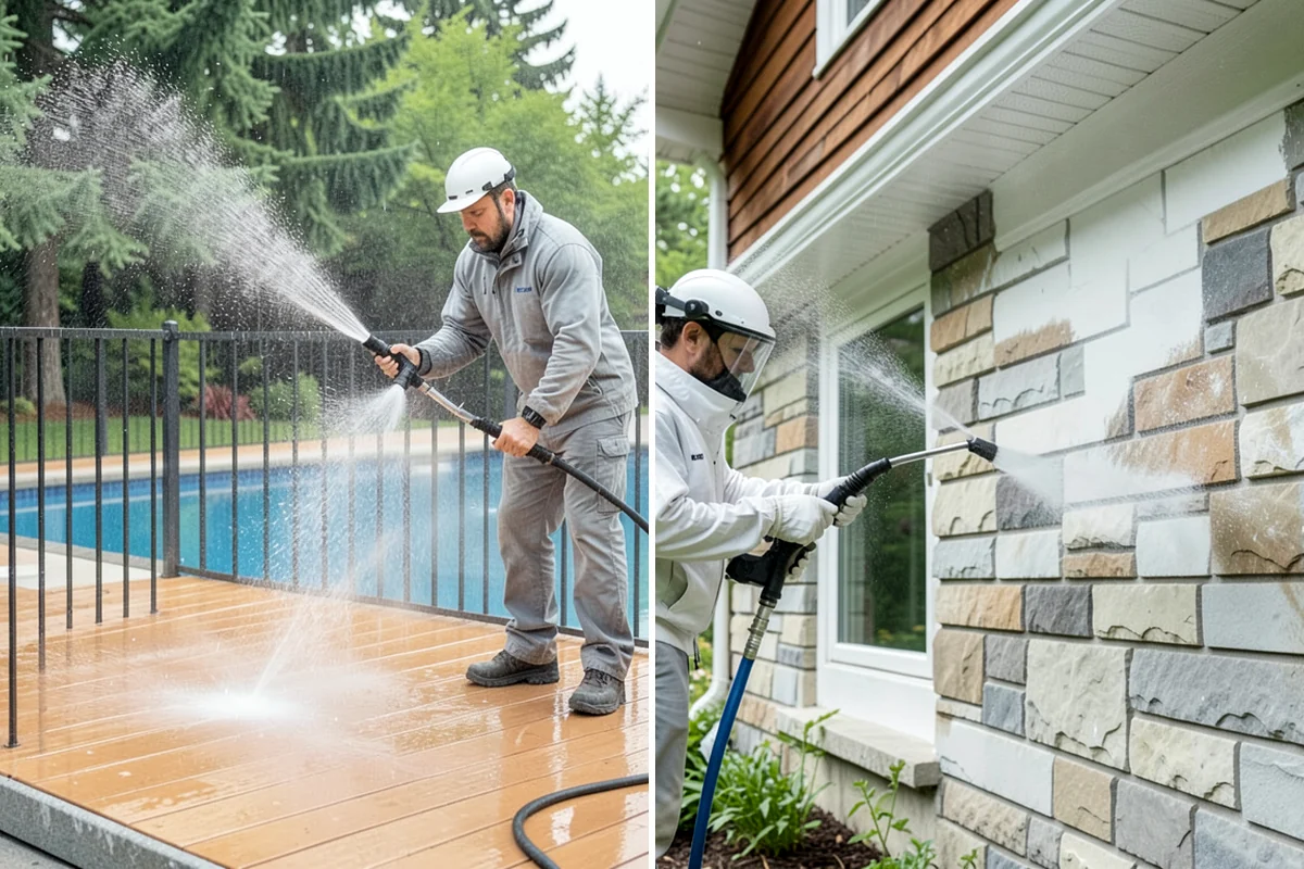 Stucco Soft Wash in Everett, Snohomish County, WA - Examine the stucco texture and identify staining