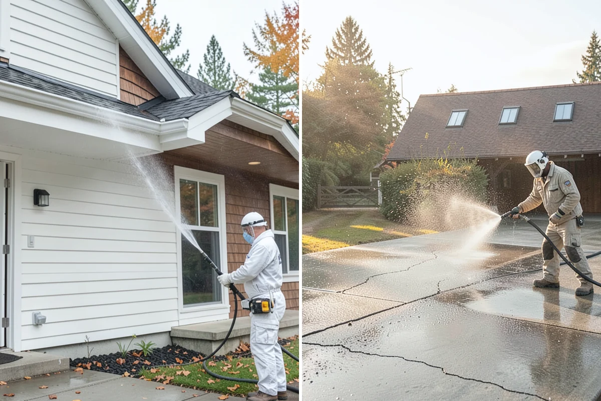 Stucco Soft Wash in Gold Bar, Snohomish County, WA - Examine the stucco texture and identify staining