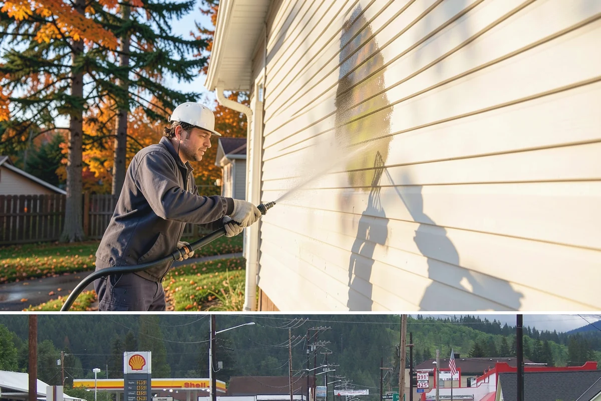 Stucco Soft Wash in Granite Falls, Snohomish County, WA - Best in the milder, drier stretches so the porous stucco can dry properly after washing.
