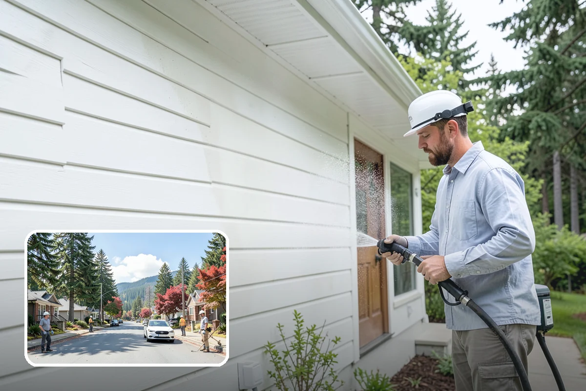 Stucco Soft Wash in Hunts Point, King County, WA - Cleans porous stucco without chipping its texture