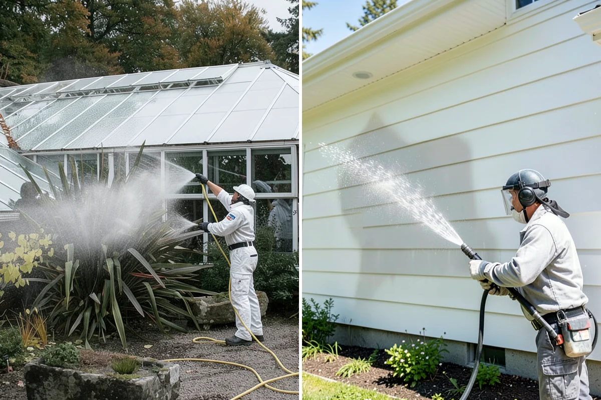 Stucco Soft Wash in Hunts Point, King County, WA - Examine the stucco texture and identify staining